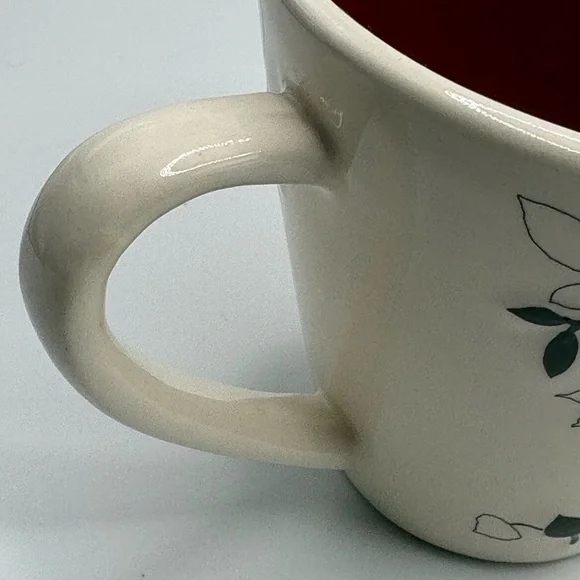 Two Starbucks 2007 Ceramic Falling Leaves Mugs Red and Green 8 oz - Picture 13 of 15